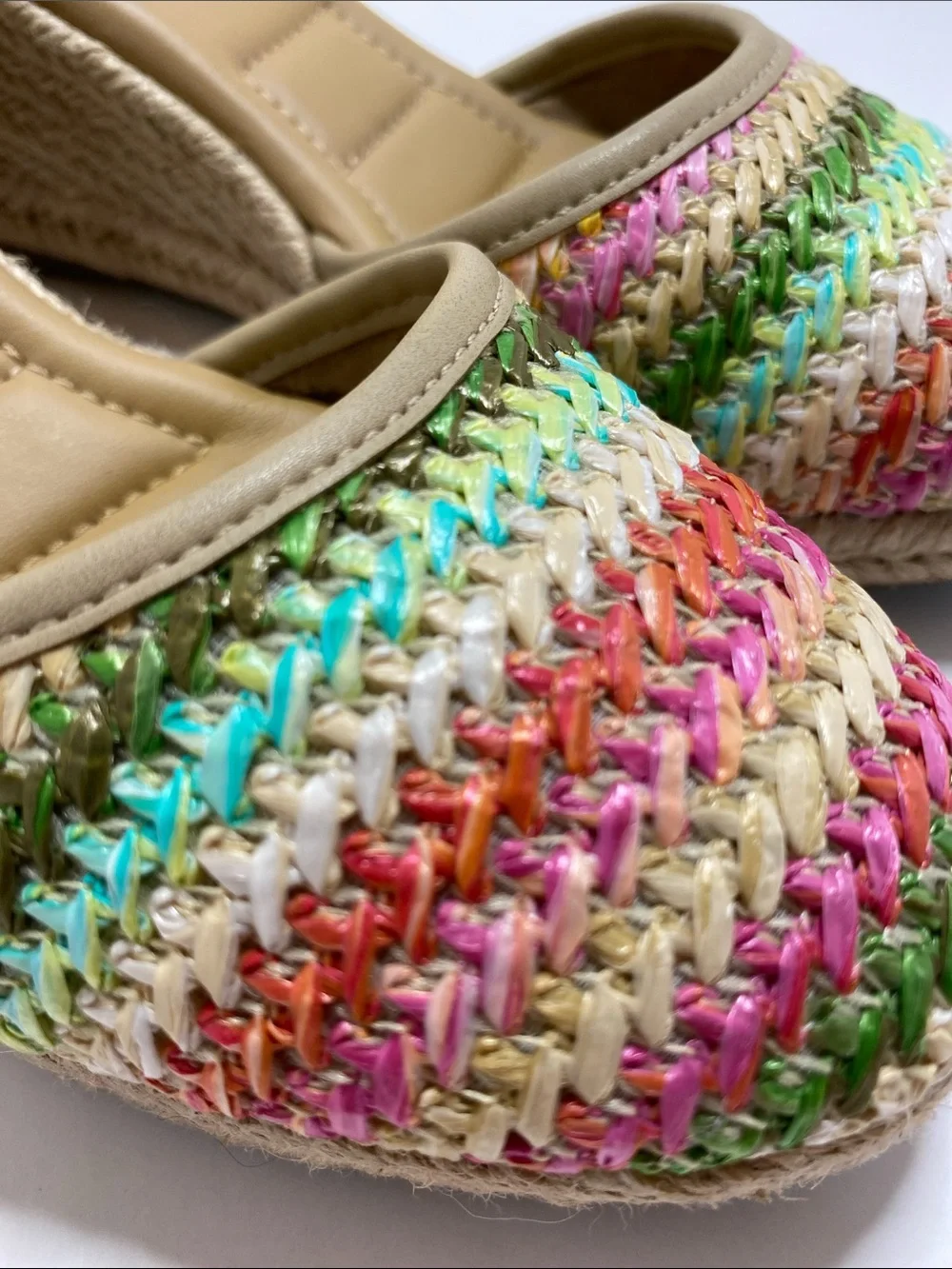 Joie Multicolor Woven Espadrille Wedge Sandals Size 6.5